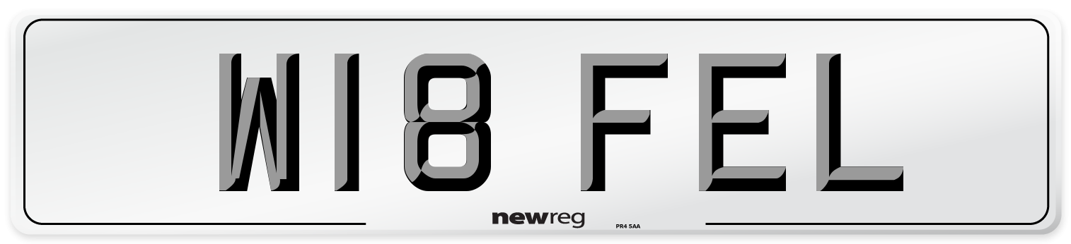 W18 FEL Number Plate from New Reg